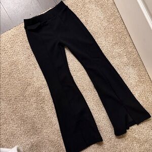 Girls Zara Black Flare Pants with Front Slit